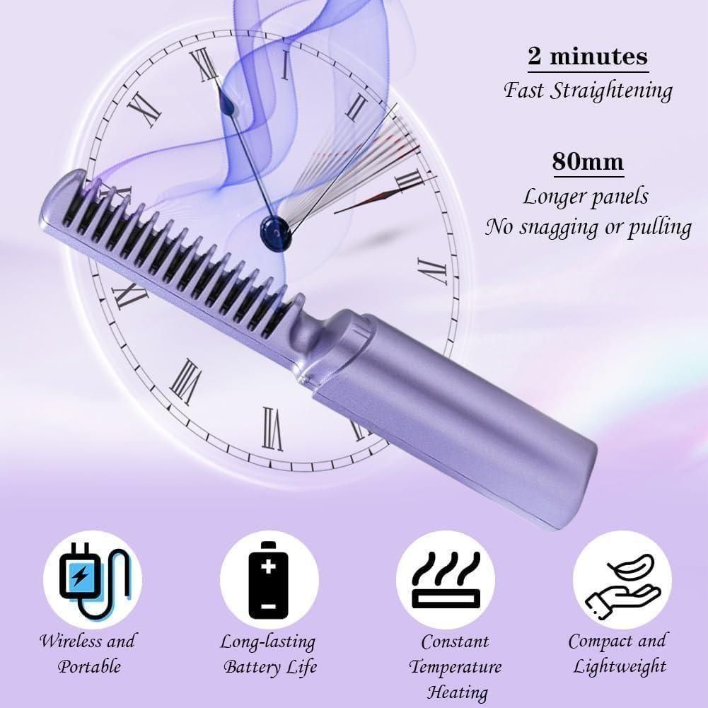 Portable Wireless Hair Straightener Brush